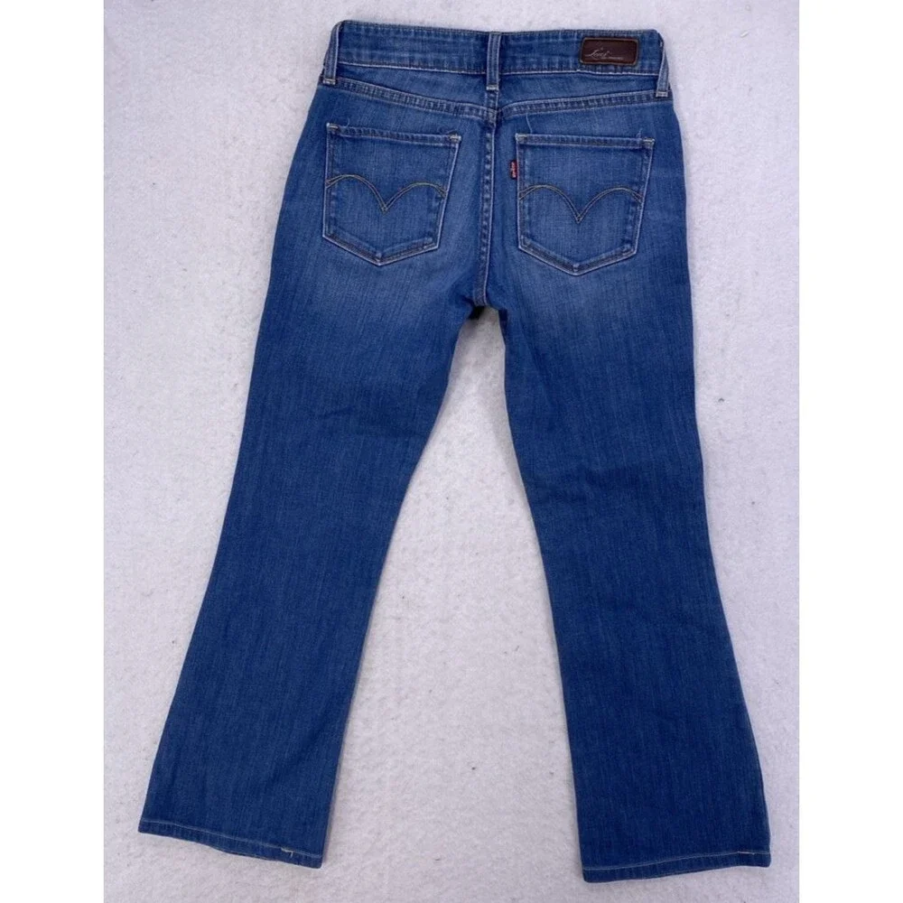 Levi's Demi Curve Flare Jeans Womens Blue Denim Low Rise Stretch 24x27 - Picture 2 of 14